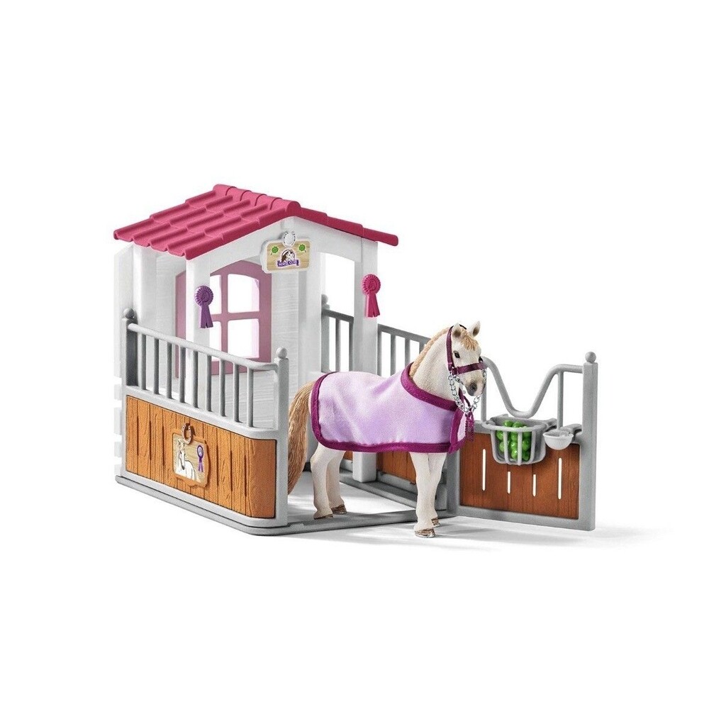 Schleich Horse Club Stall Playset With Lusitano Horse 12 Piece Set Open Box